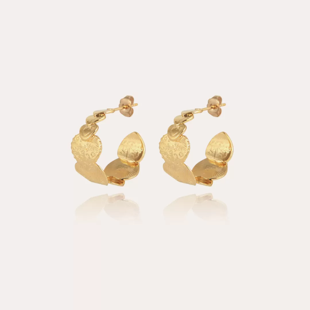 Gas Bijoux Boucles D'Oreilles Creoles Cuore Petit Modele Dorees