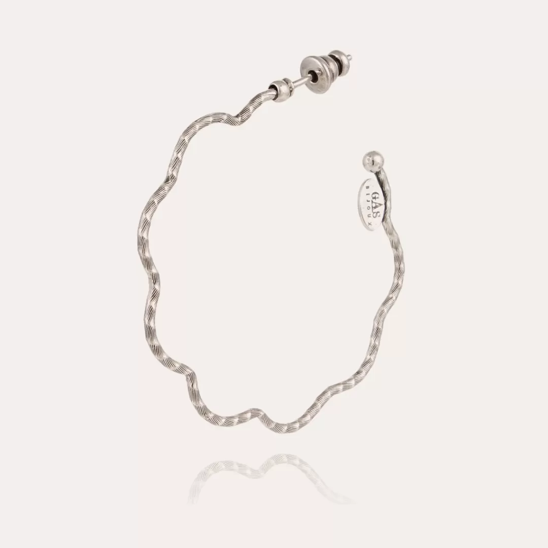 Gas Bijoux Boucles D'Oreilles Creoles Florette Petit Modele Argentees