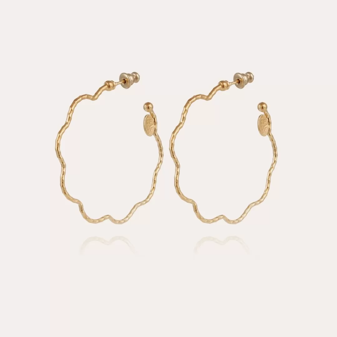 Gas Bijoux Boucles D'Oreilles Creoles Florette Petit Modele Dorees