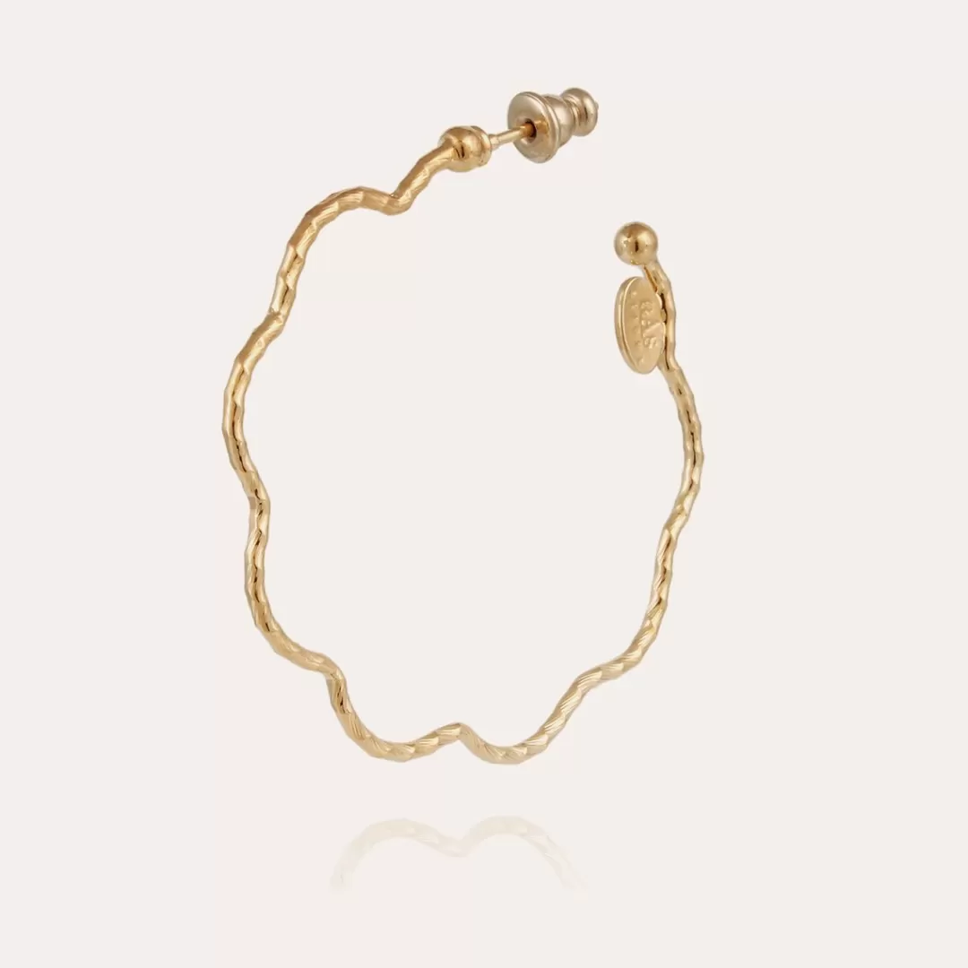 Gas Bijoux Boucles D'Oreilles Creoles Florette Petit Modele Dorees