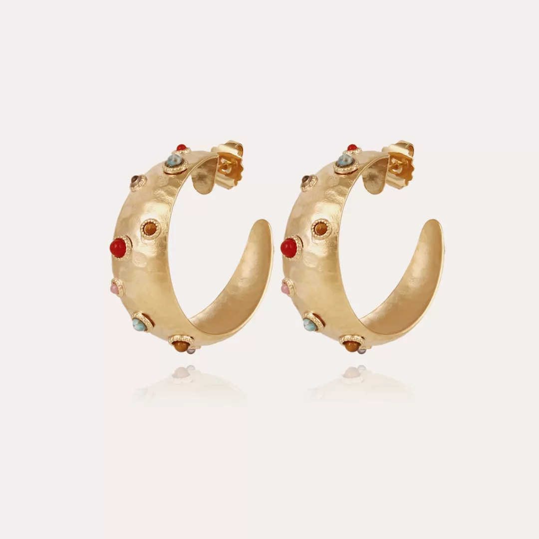 Gas Bijoux Boucles D'Oreilles Creoles Leontia Petit Modele Dorees