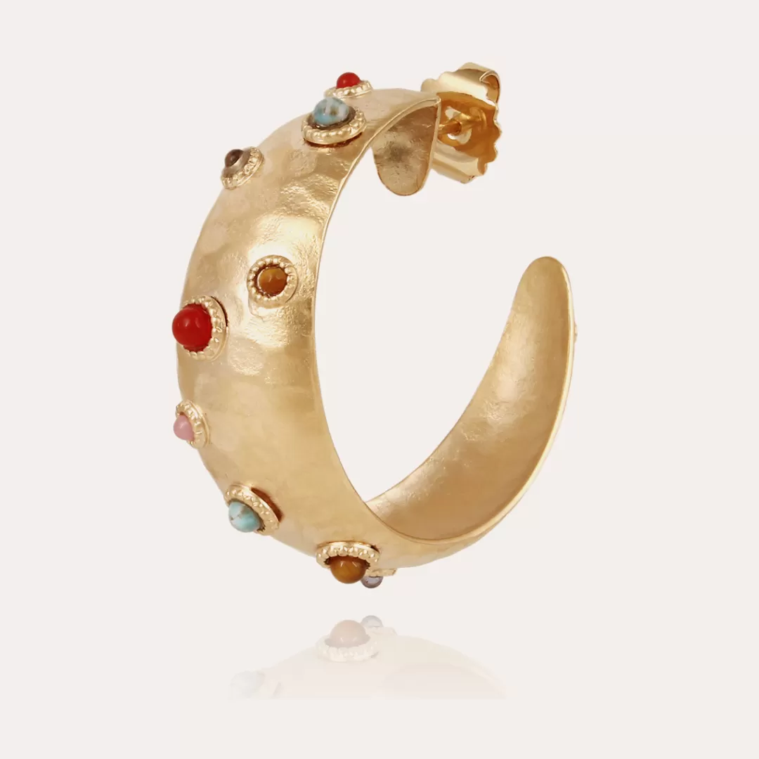 Gas Bijoux Boucles D'Oreilles Creoles Leontia Petit Modele Dorees