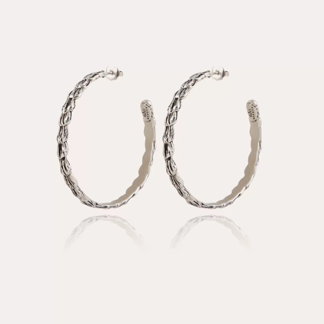 Gas Bijoux Boucles D'Oreilles Creoles Liane Argentees