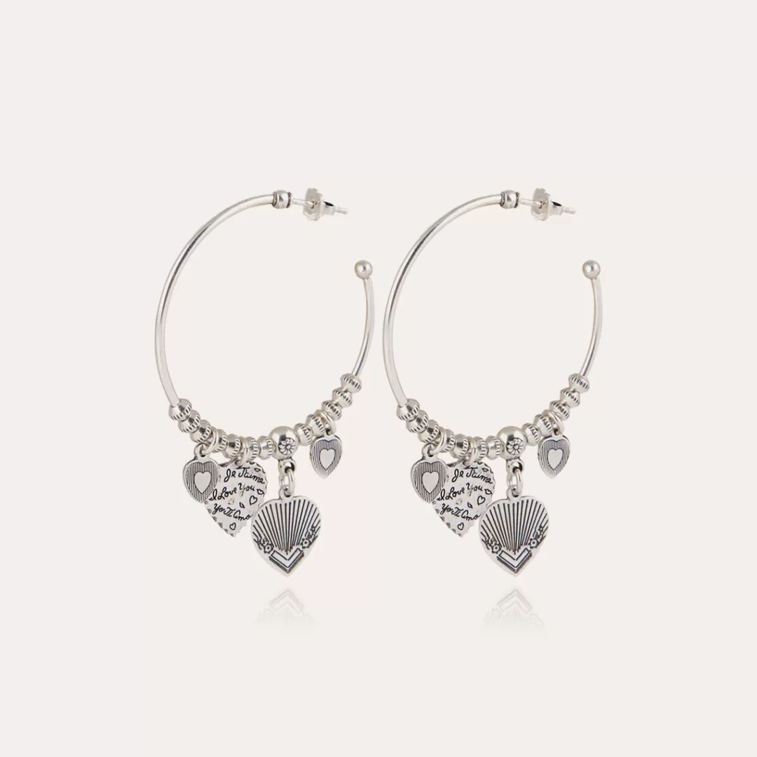 Gas Bijoux Boucles D'Oreilles Creoles Love Mini Argentees