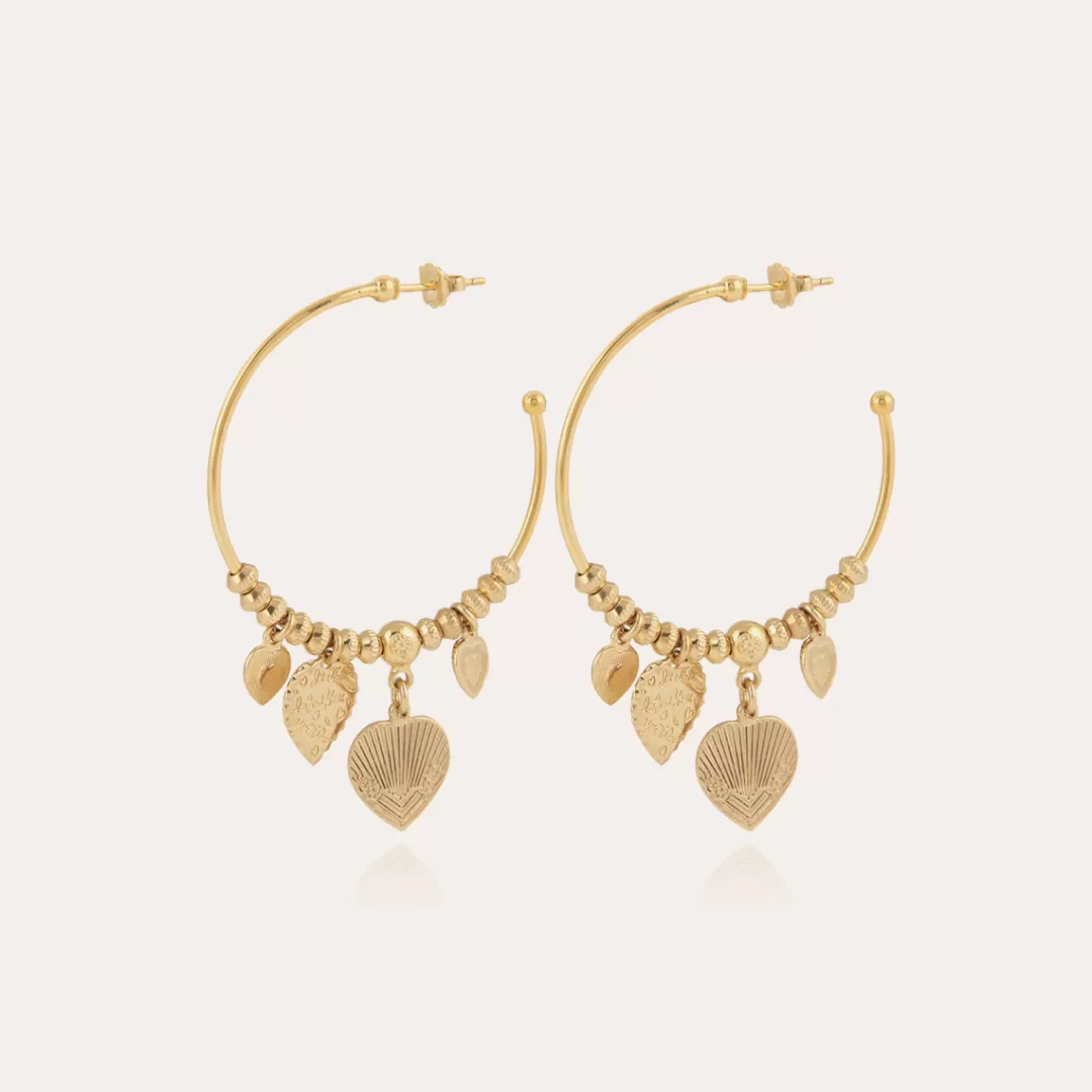 Gas Bijoux Boucles D'Oreilles Creoles Love Mini Dorees