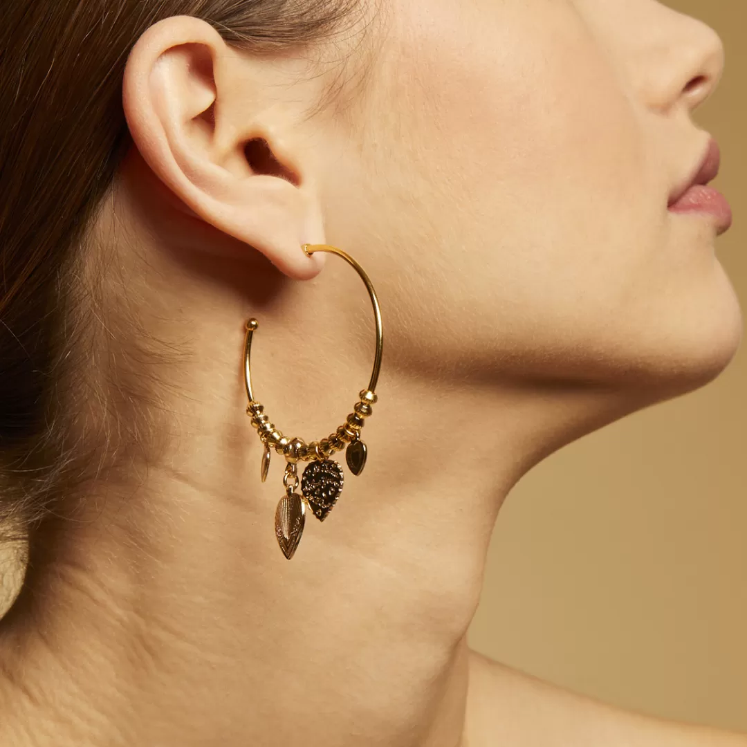 Gas Bijoux Boucles D'Oreilles Creoles Love Mini Dorees