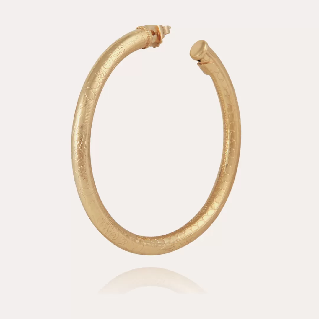 Gas Bijoux Boucles D'Oreilles Creoles Maoro Grand Modele Dorees