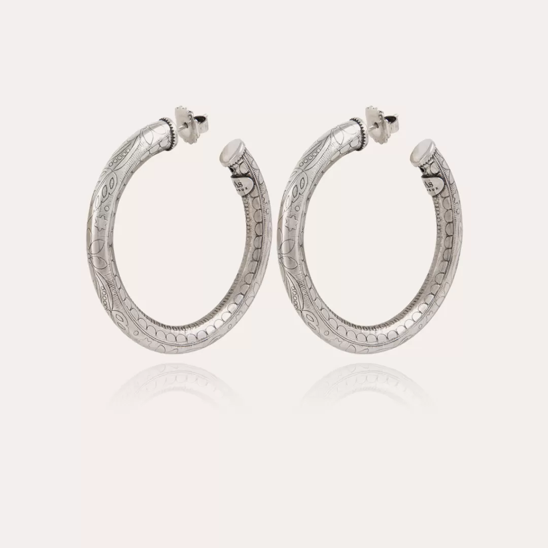 Gas Bijoux Boucles D'Oreilles Creoles Maoro Petit Modele Argentees