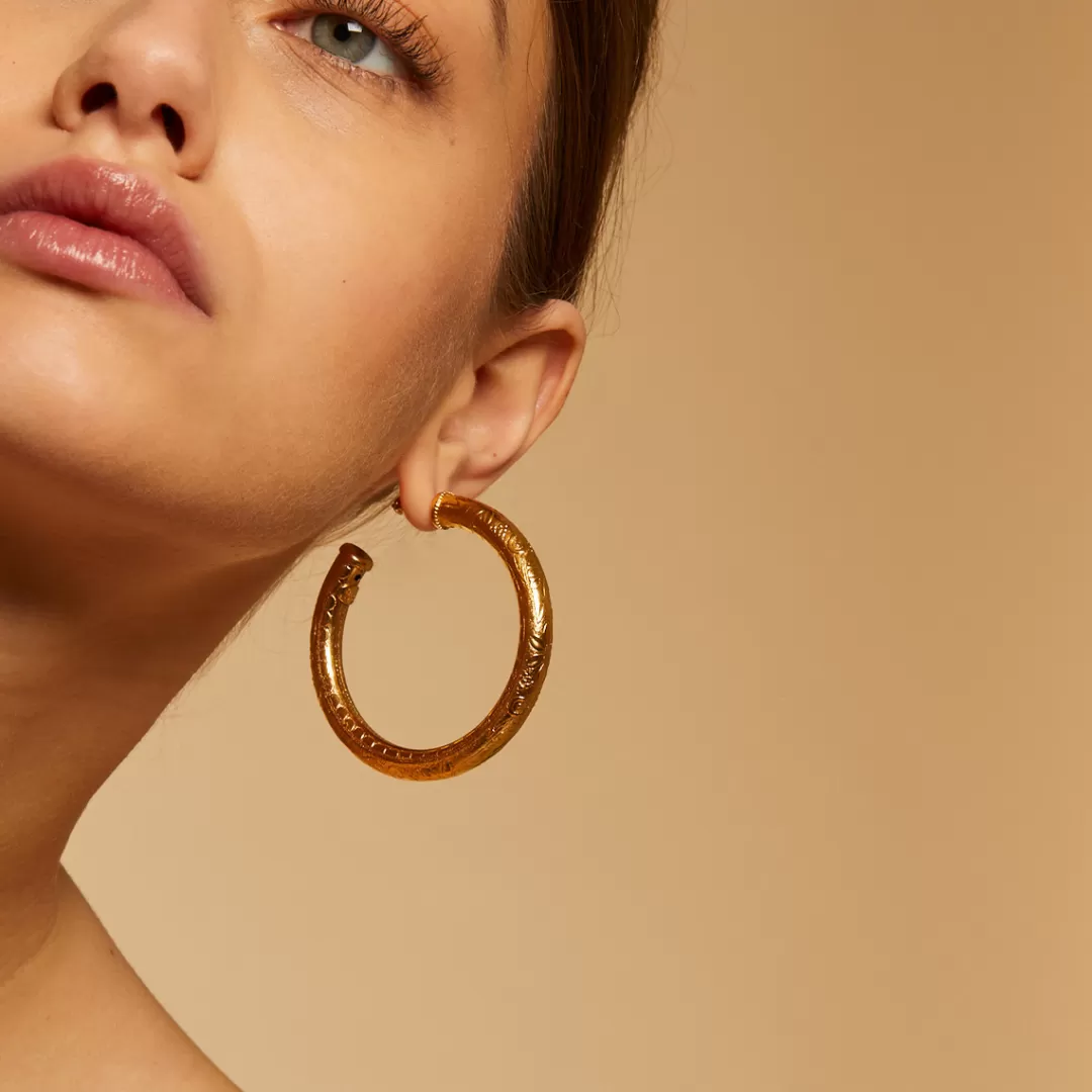 Gas Bijoux Boucles D'Oreilles Creoles Maoro Petit Modele Dorees