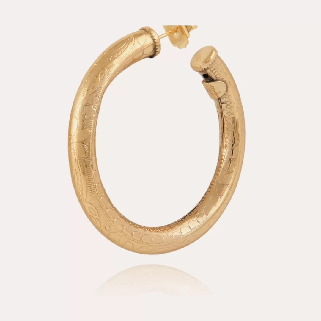 Gas Bijoux Boucles D'Oreilles Creoles Maoro Petit Modele Dorees