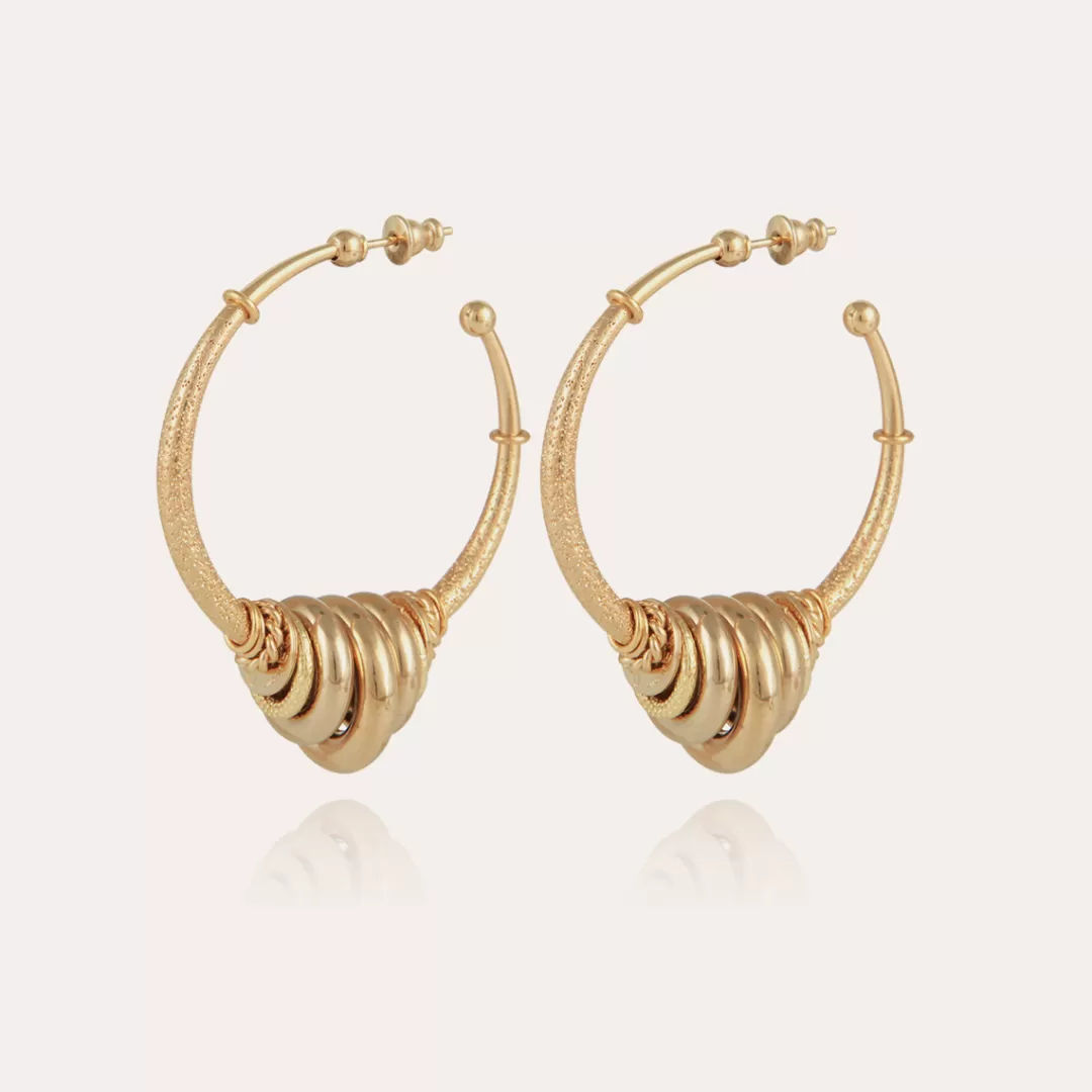 Gas Bijoux Boucles D'Oreilles Creoles Maranzana Dorees