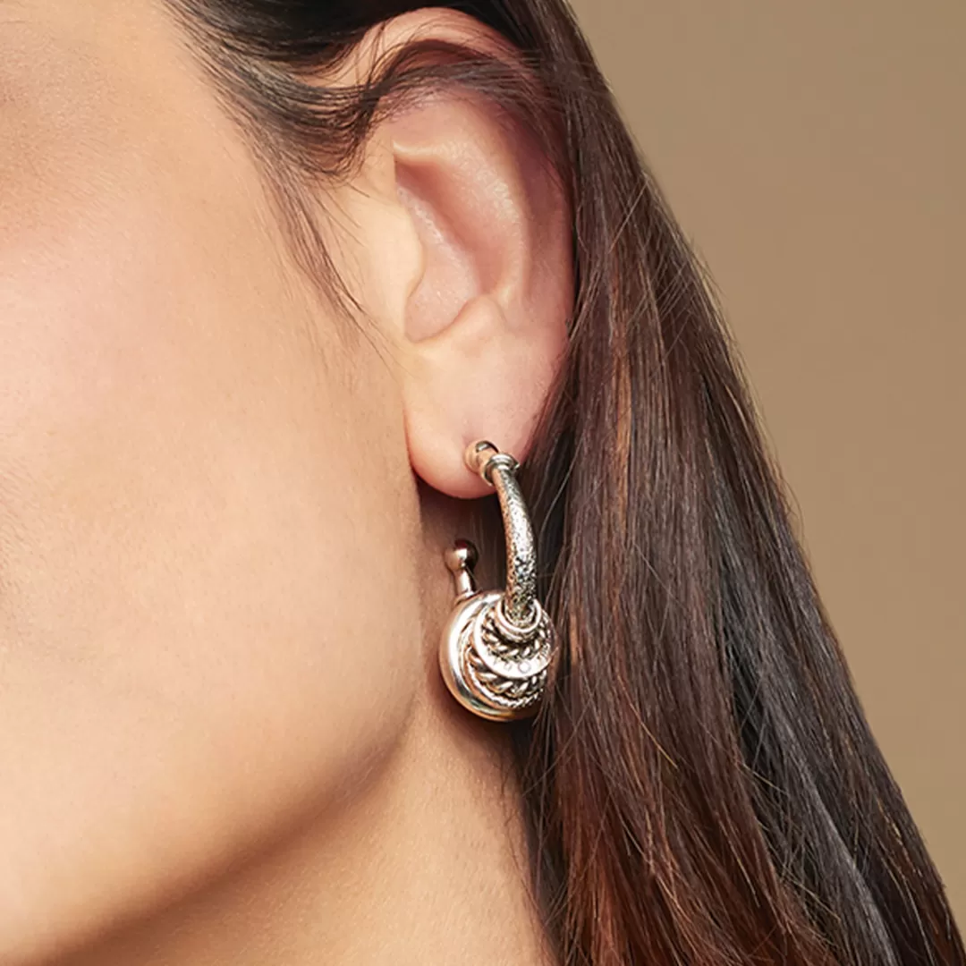 Gas Bijoux Boucles D'Oreilles Creoles Maranzana Petit Modele Argentees