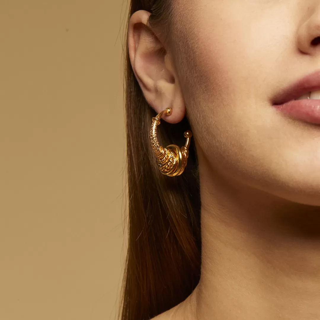 Gas Bijoux Boucles D'Oreilles Creoles Maranzana Petit Modele Dorees