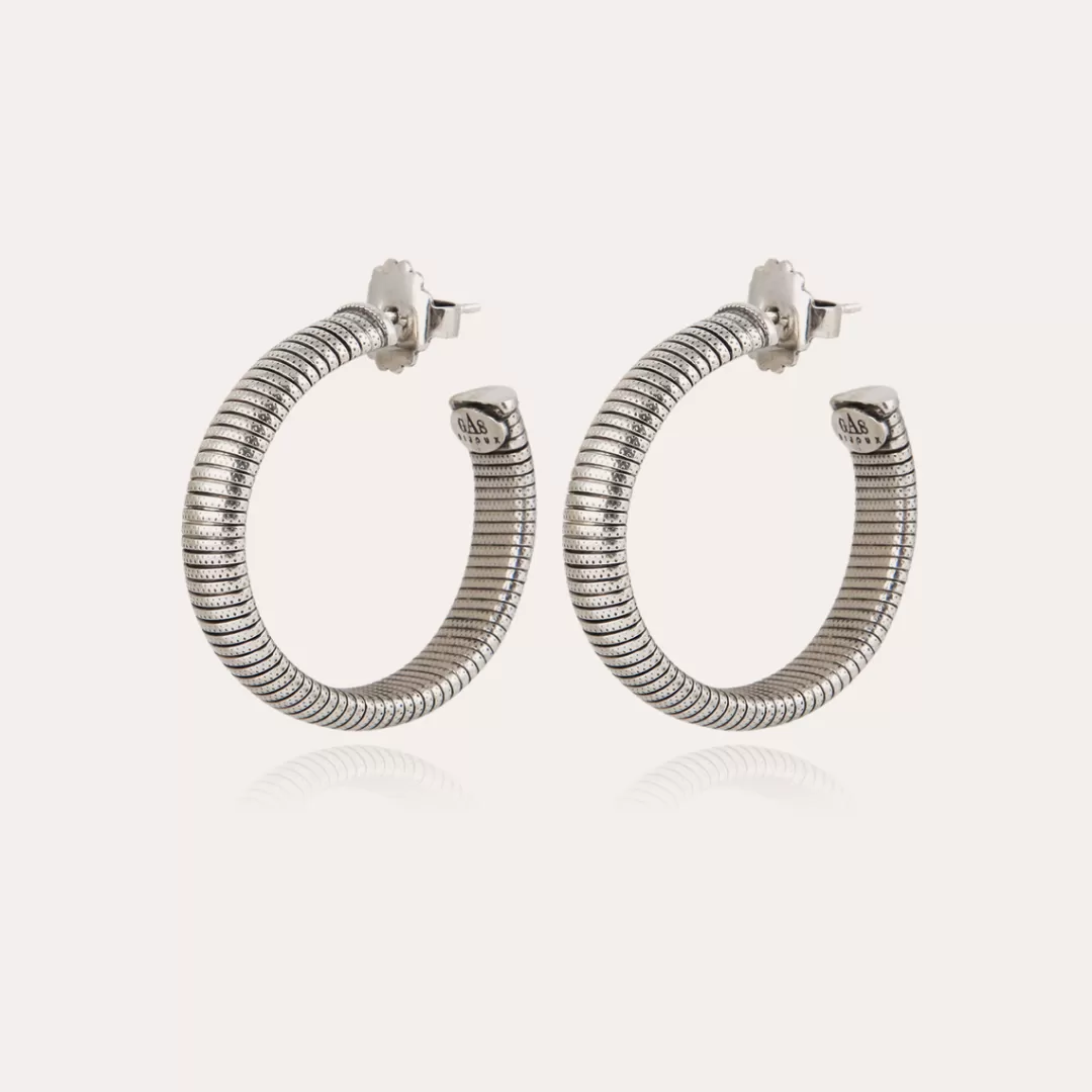 Gas Bijoux Boucles D'Oreilles Creoles Milo Petit Modele Argentees