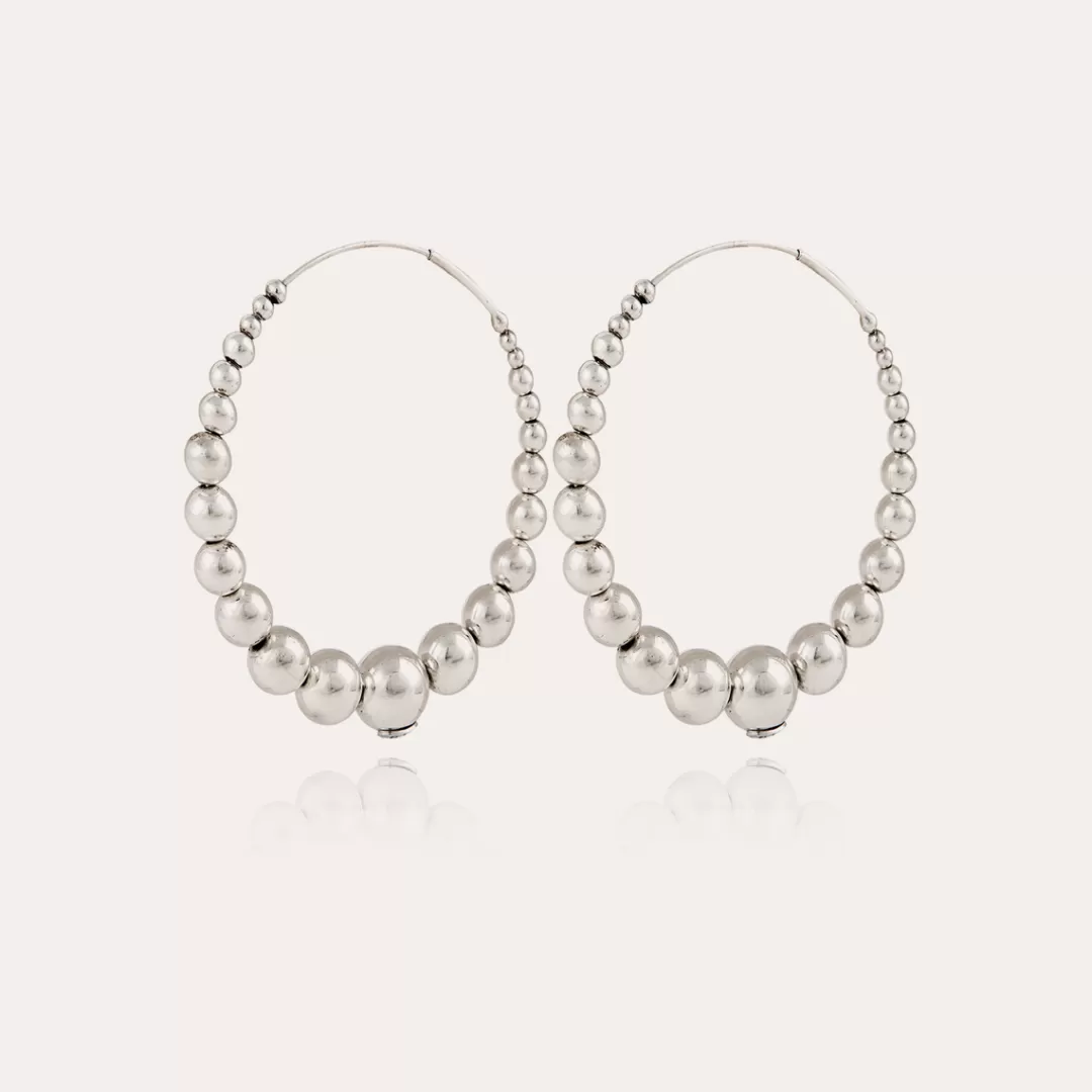 Gas Bijoux Boucles D'Oreilles Creoles Multiperla Argentees
