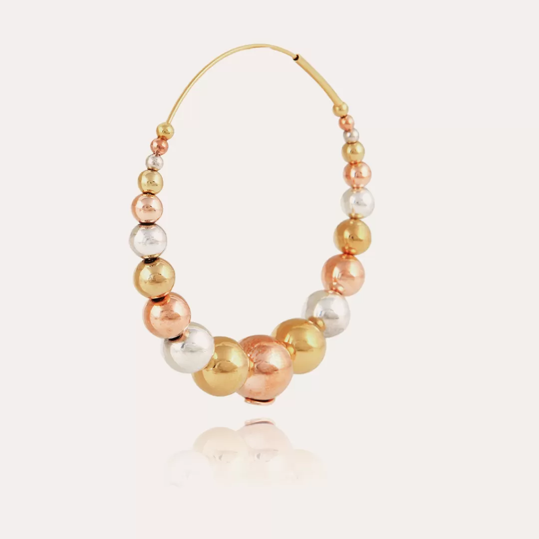 Gas Bijoux Boucles D'Oreilles Creoles Multiperla Bicolore