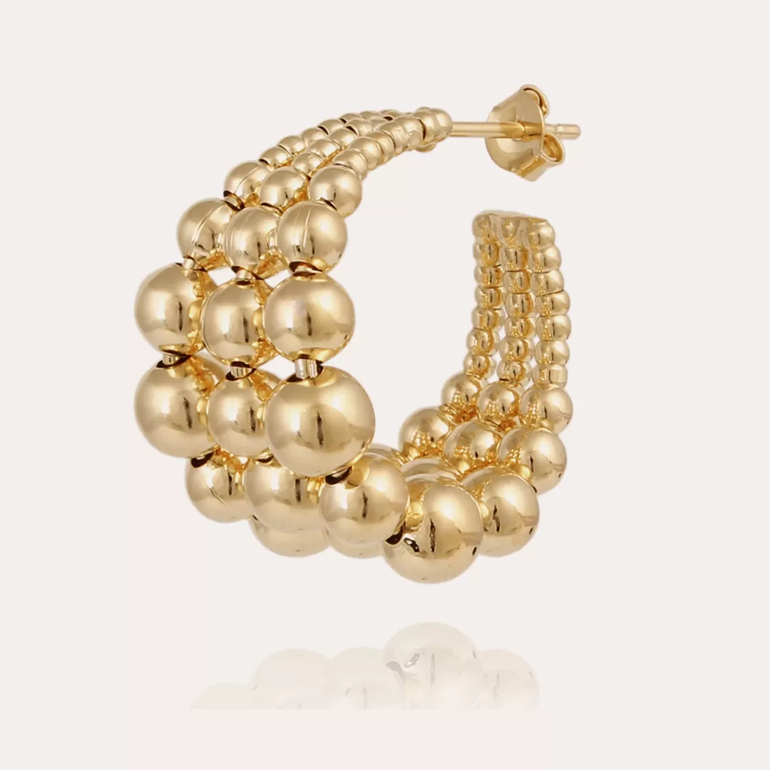 Gas Bijoux Boucles D'Oreilles Creoles Multiperla Mini Dorees