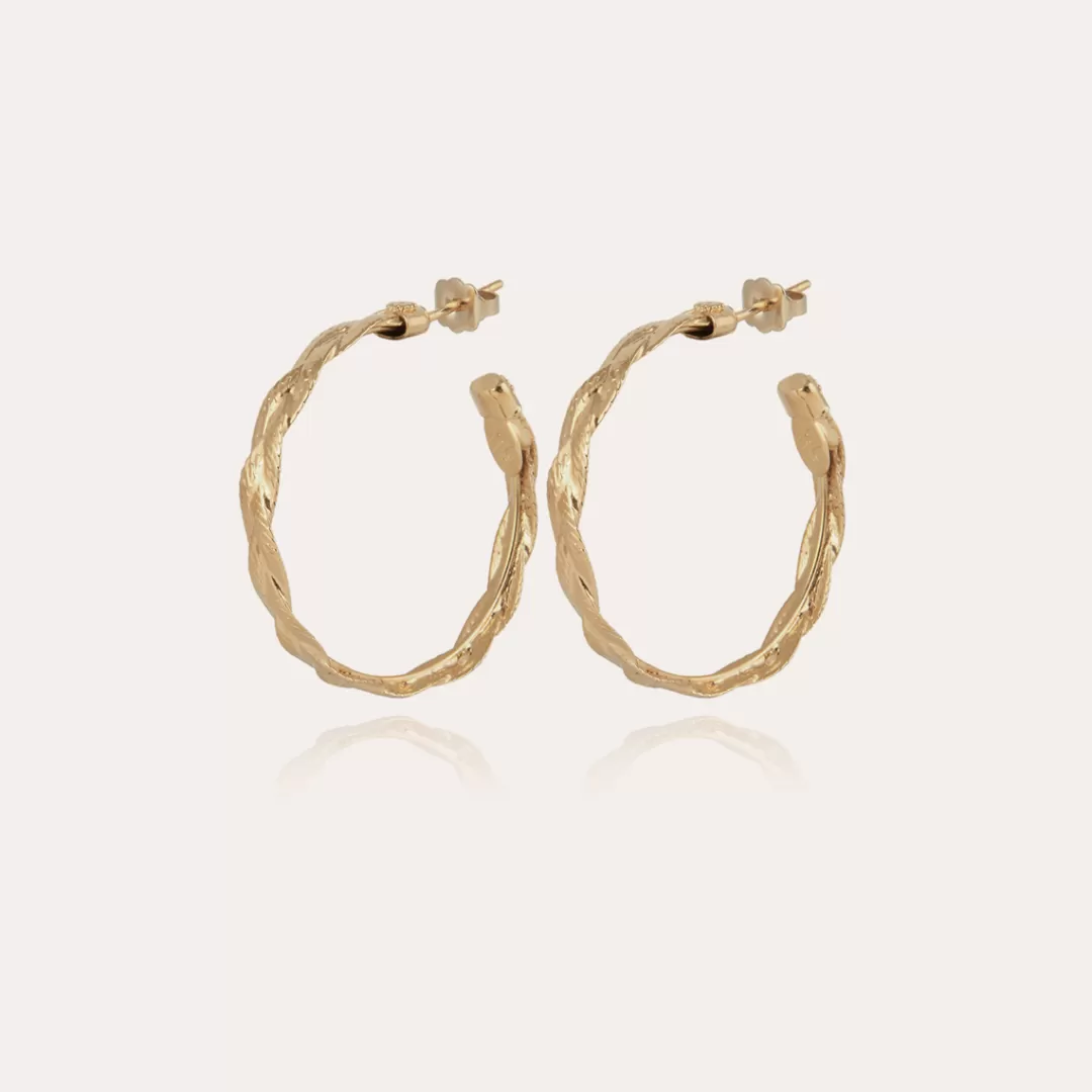 Gas Bijoux Boucles D'Oreilles Creoles Tresse Petit Modele Dorees
