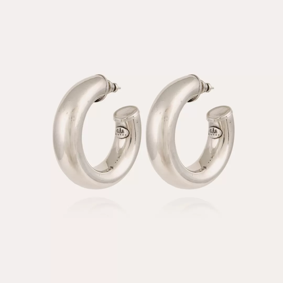 Gas Bijoux Boucles D'Oreilles Creoles Turner Argentees