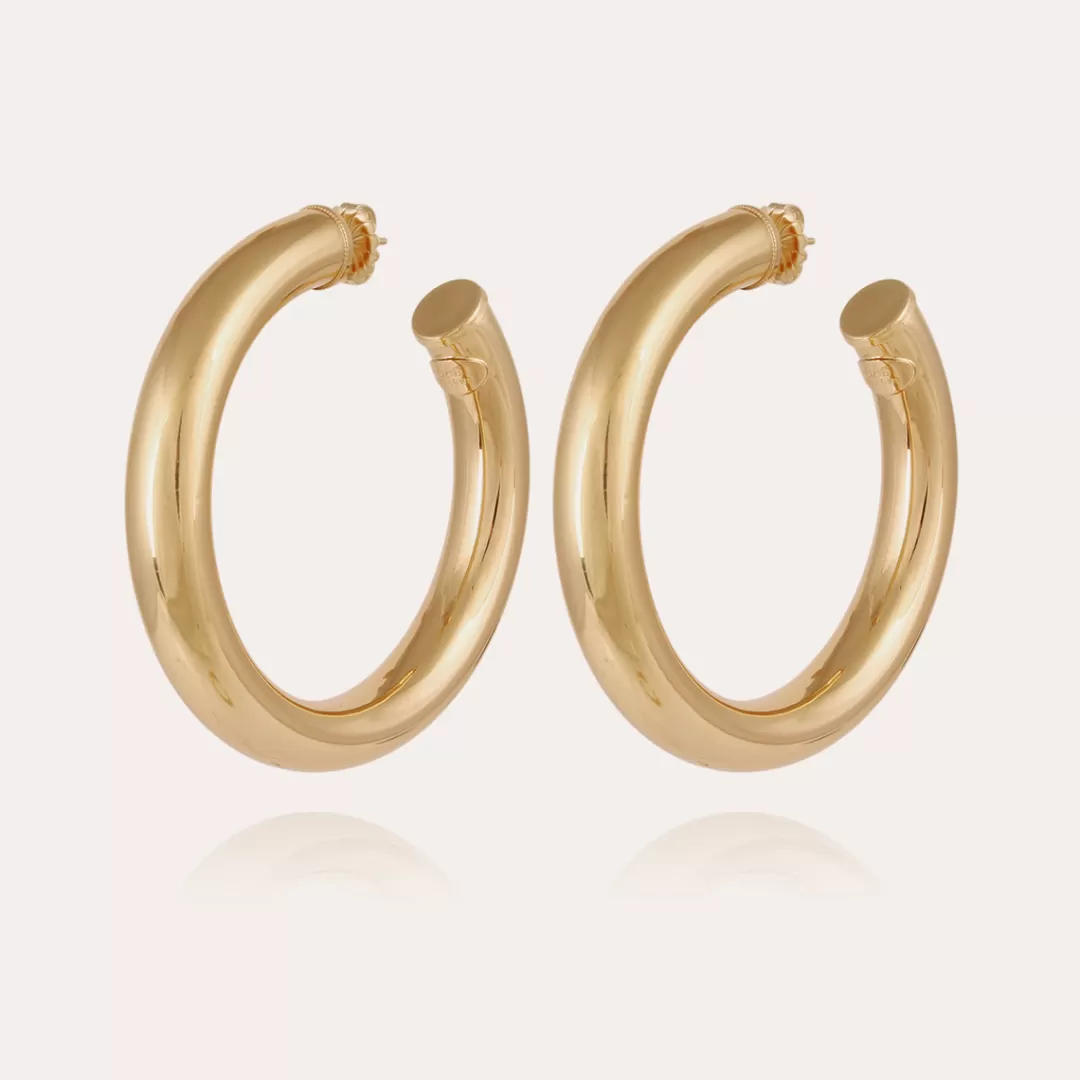 Gas Bijoux Boucles D'Oreilles Creoles Turner Grand Modele Dorees