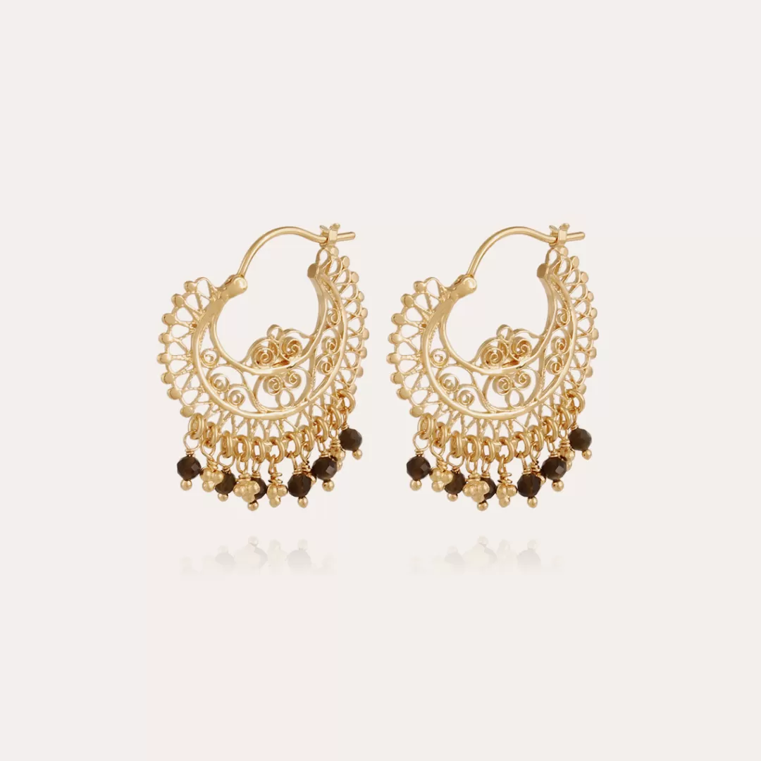 Gas Bijoux Boucles D'Oreilles Creoles Yuca Dorees