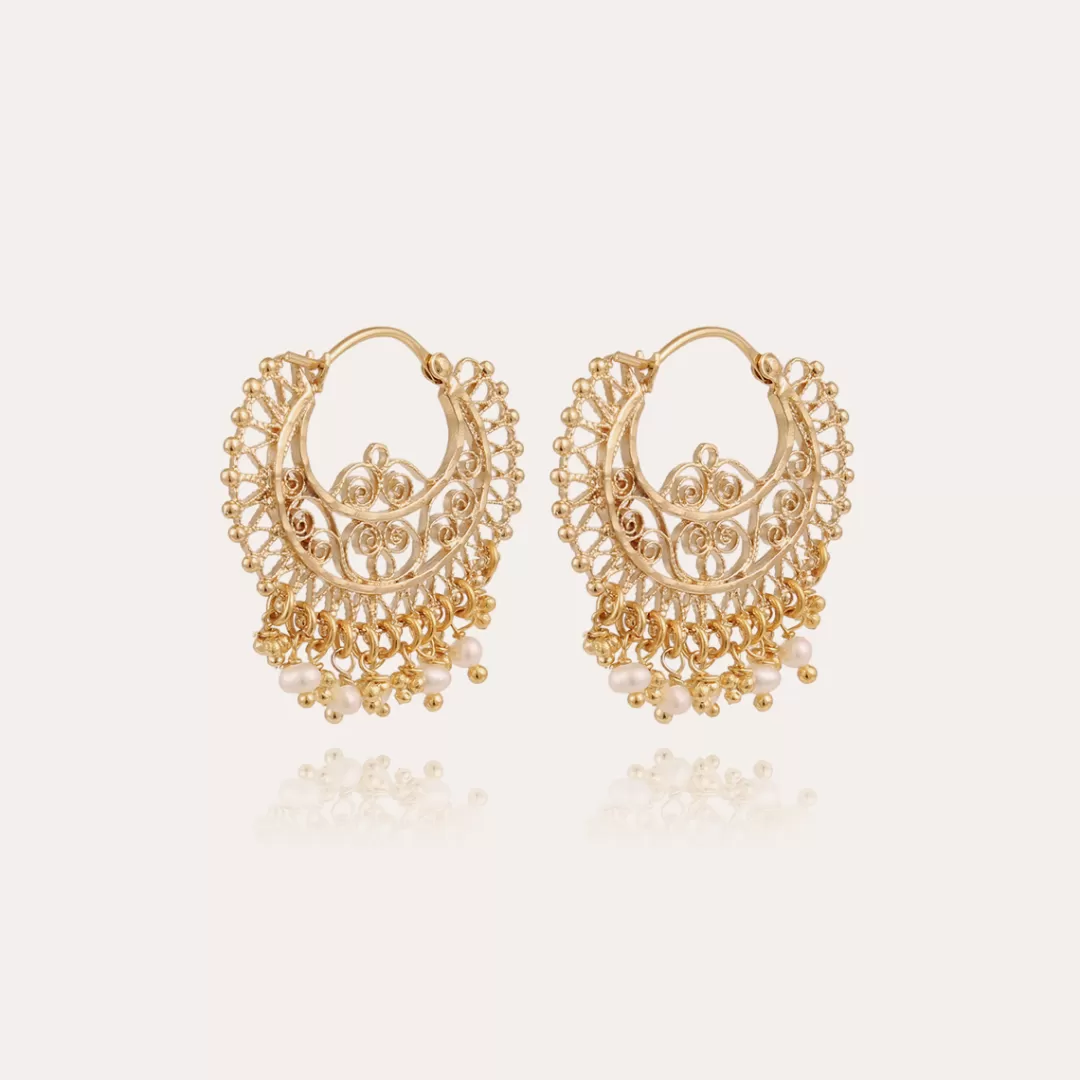 Gas Bijoux Boucles D'Oreilles Creoles Yuca Dorees