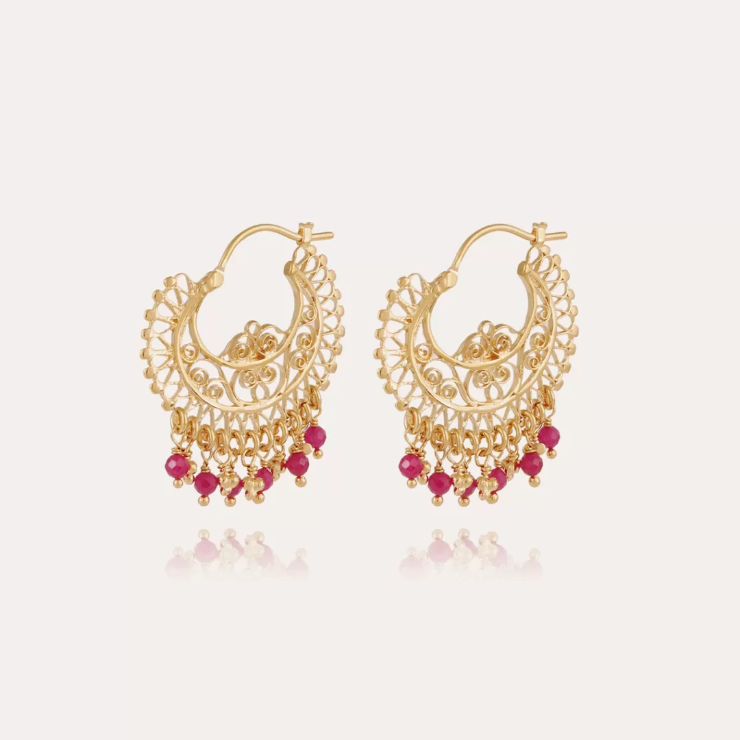 Gas Bijoux Boucles D'Oreilles Creoles Yuca Dorees