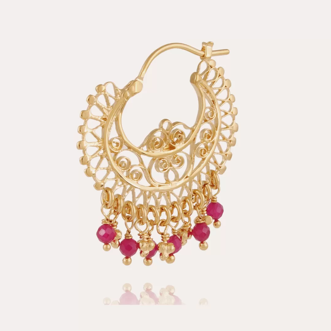 Gas Bijoux Boucles D'Oreilles Creoles Yuca Dorees