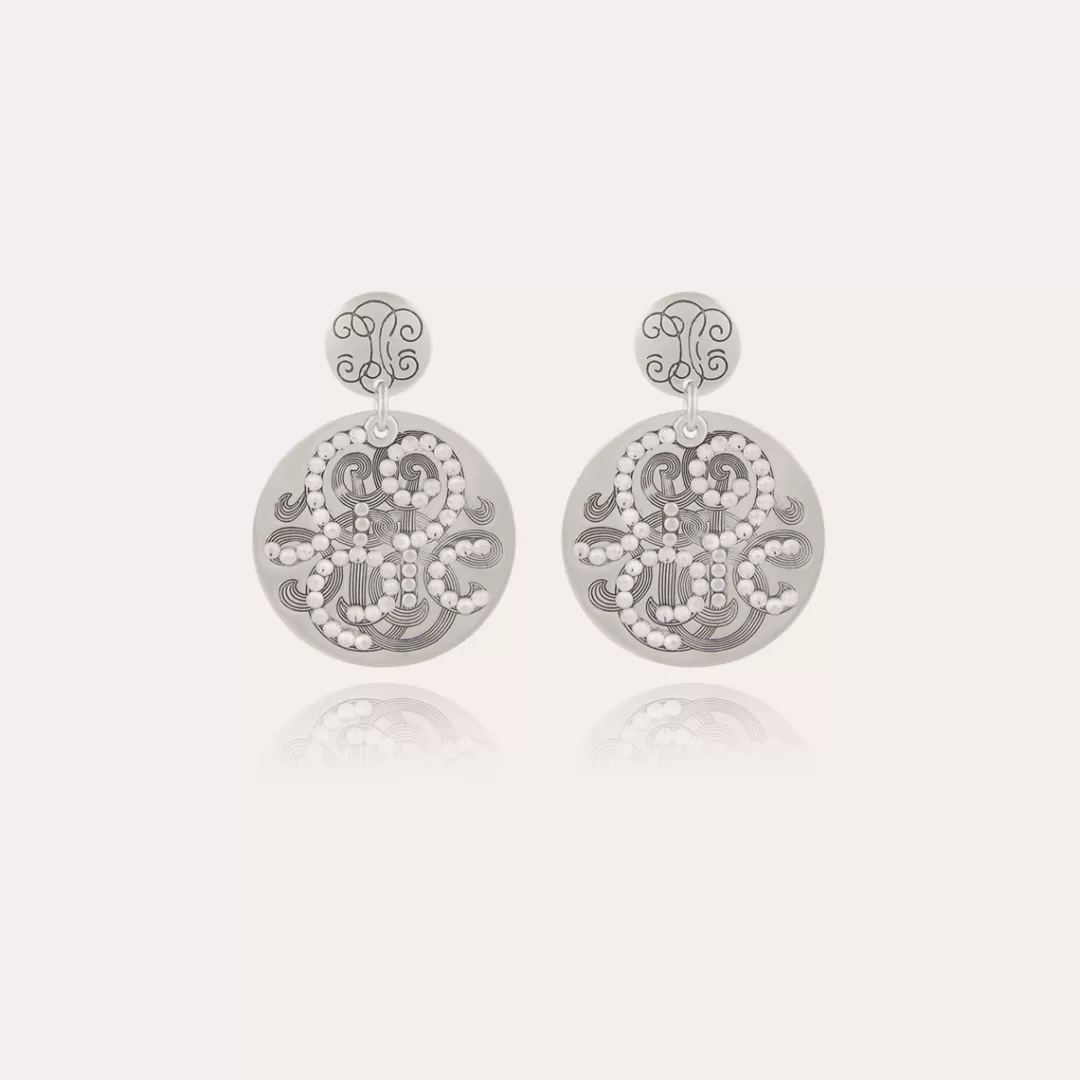 Gas Bijoux Boucles D'Oreilles Diva Strass Petit Modele Argentees