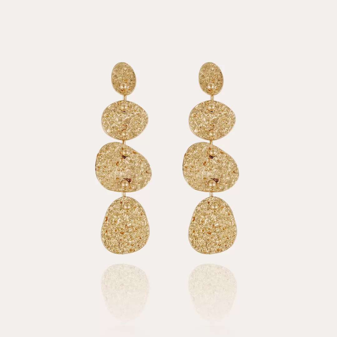 Gas Bijoux Boucles D'Oreilles Eclipse 4 Rangs Dorees