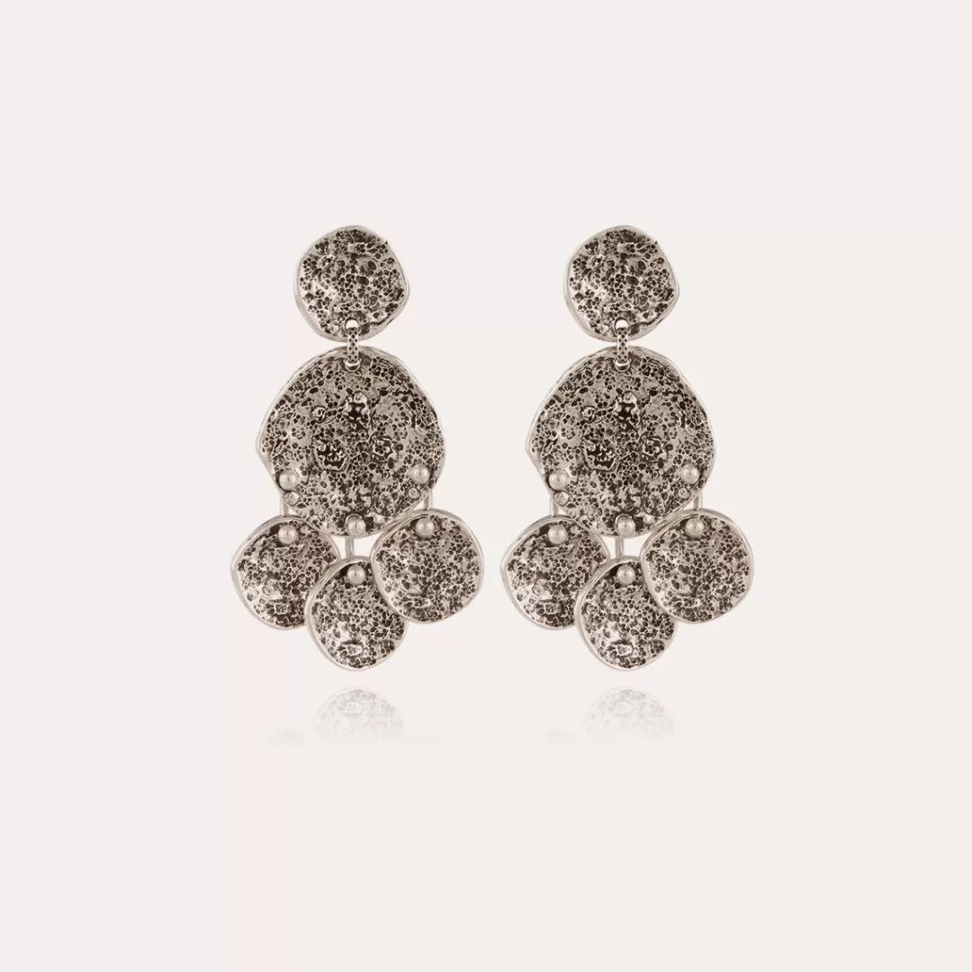 Gas Bijoux Boucles D'Oreilles Eclipse Sequin Petit Modele Argentees
