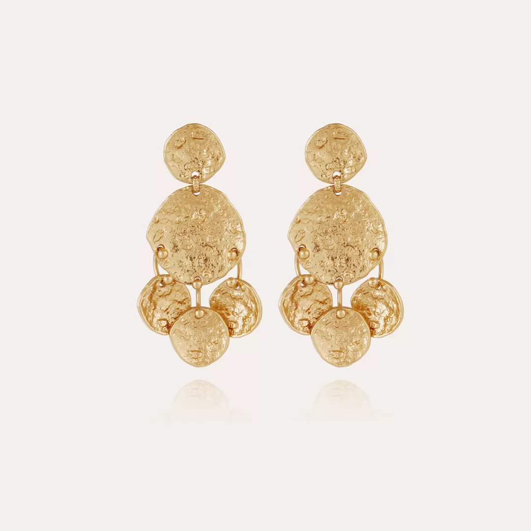 Gas Bijoux Boucles D'Oreilles Eclipse Sequin Petit Modele Dorees