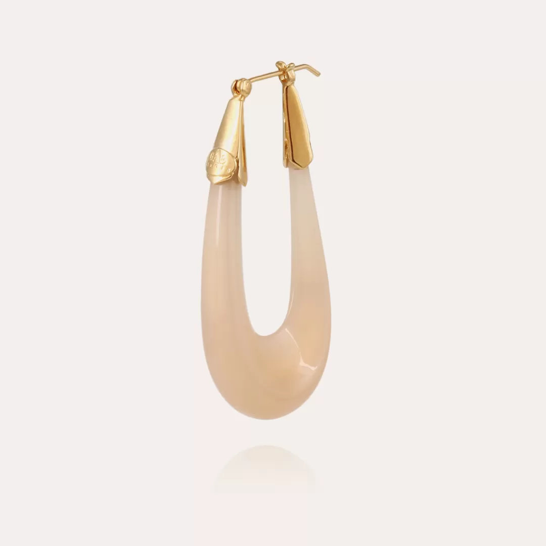 Gas Bijoux Boucles D'Oreilles Ecume Acetate Dorees-Beige