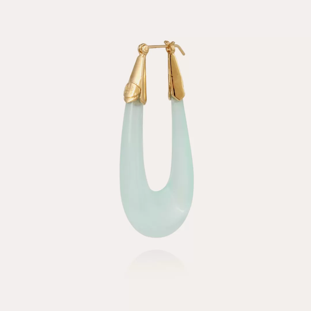 Gas Bijoux Boucles D'Oreilles Ecume Acetate Dorees-Bleu