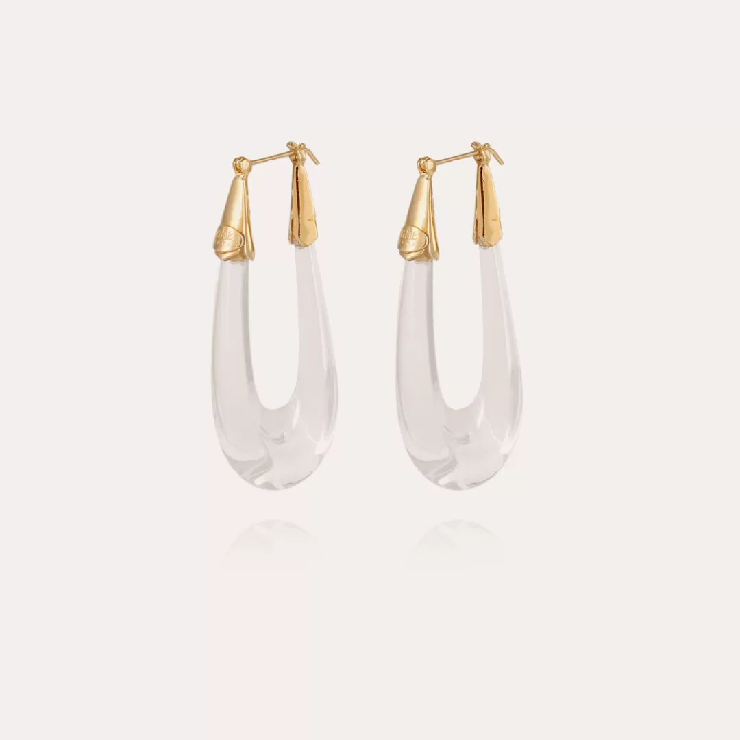 Gas Bijoux Boucles D'Oreilles Ecume Acetate Dorees-Transparent