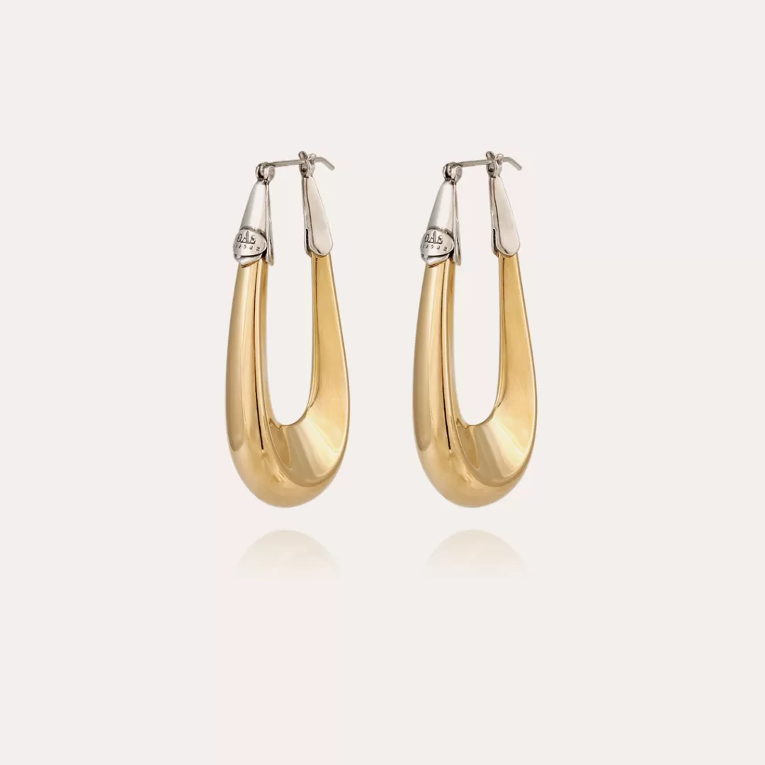Gas Bijoux Boucles D'Oreilles Ecume Grand Modele Bicolore Dorees