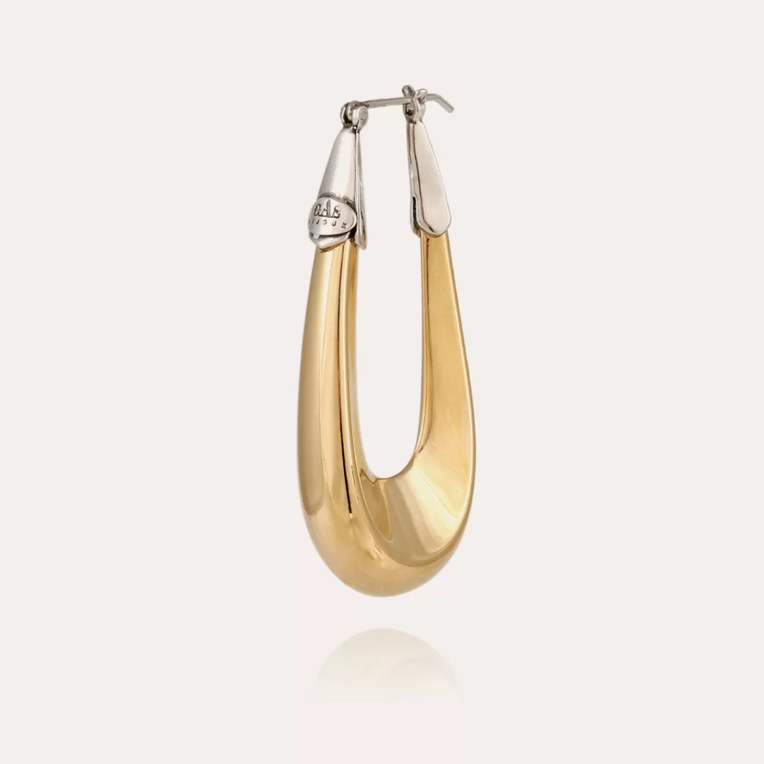Gas Bijoux Boucles D'Oreilles Ecume Grand Modele Bicolore Dorees