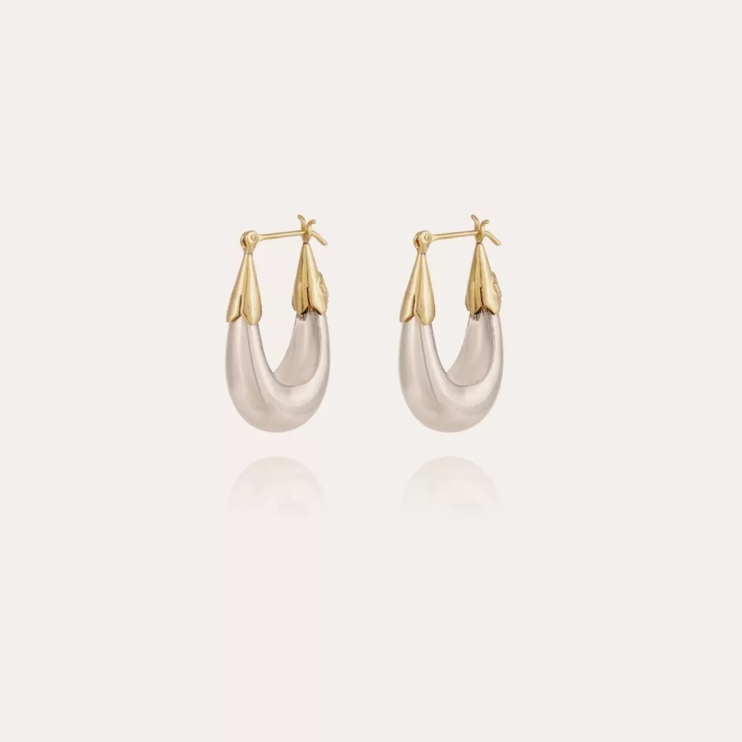 Gas Bijoux Boucles D'Oreilles Ecume Petit Modele Bicolore Argentees