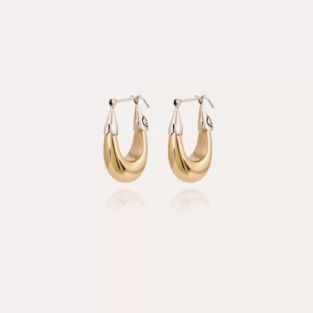 Gas Bijoux Boucles D'Oreilles Ecume Petit Modele Bicolore Dorees