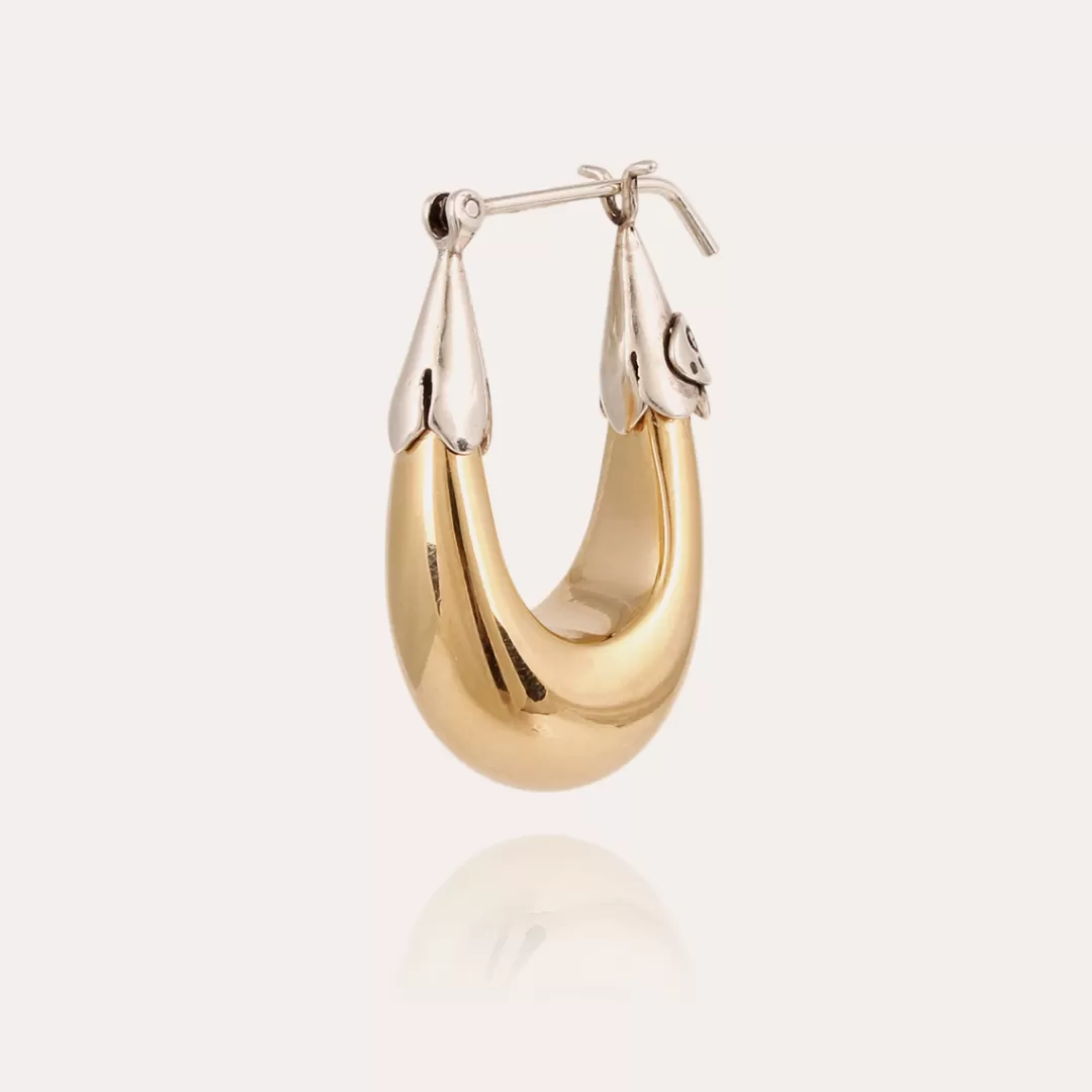 Gas Bijoux Boucles D'Oreilles Ecume Petit Modele Bicolore Dorees