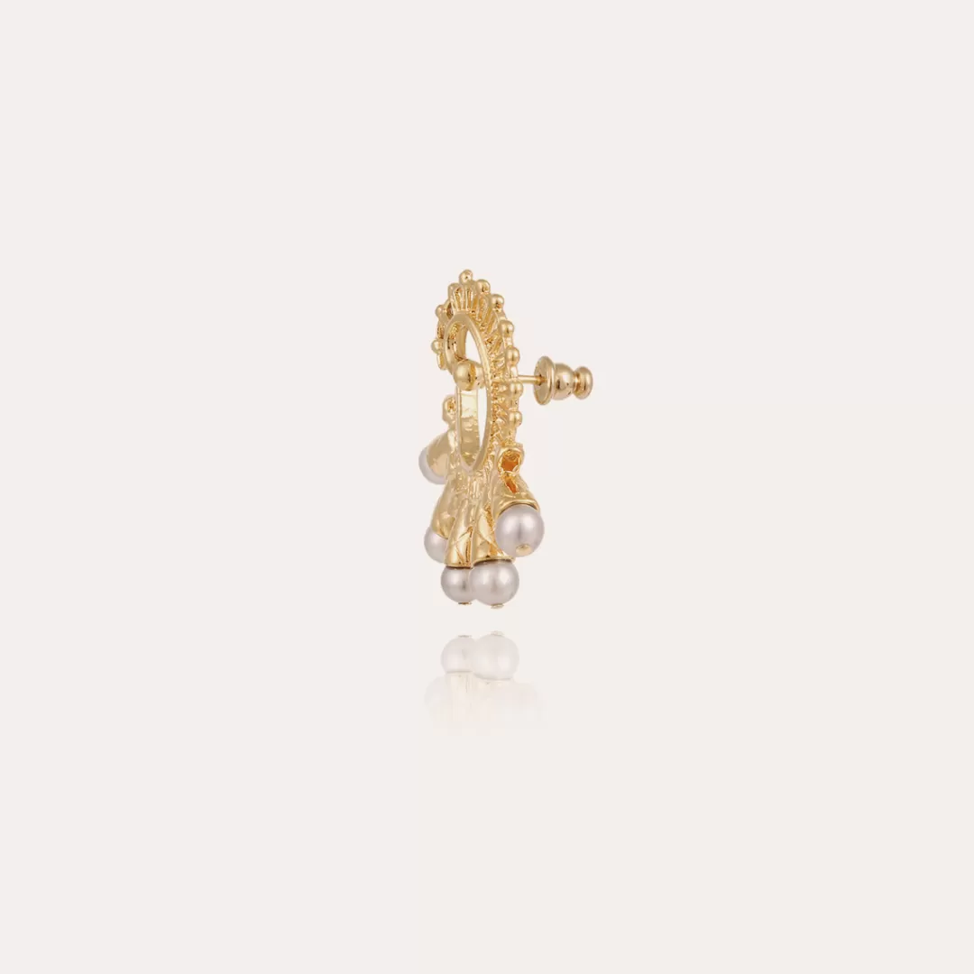 Gas Bijoux Boucles D'Oreilles Epique Dorees-Nacre Grise