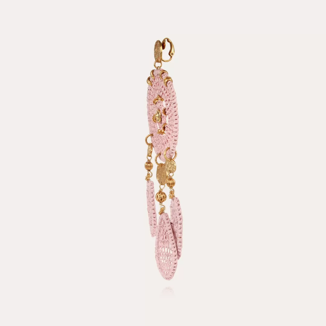Gas Bijoux Boucles D'Oreilles Fanfaria Raphia Dorees