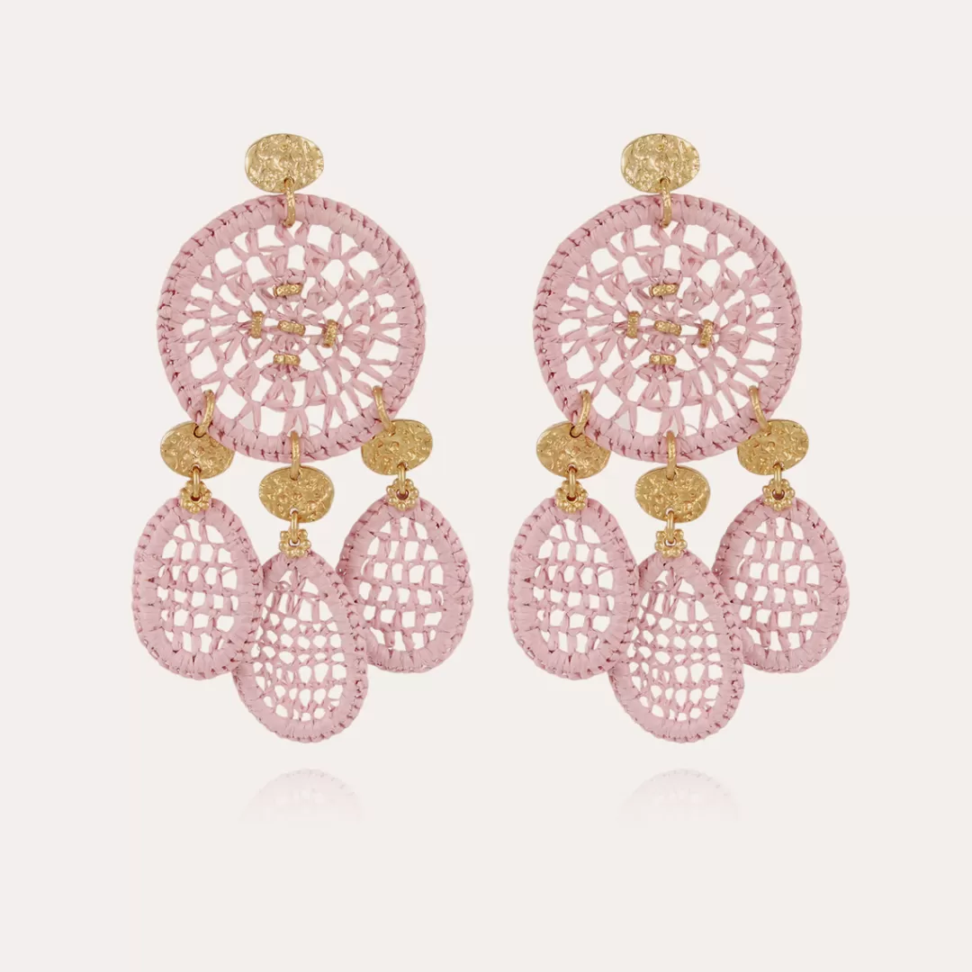 Gas Bijoux Boucles D'Oreilles Fanfaria Raphia Petit Modele Dorees