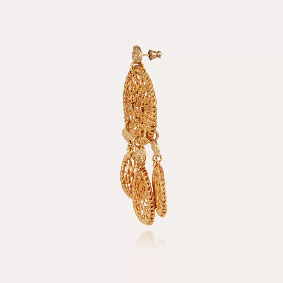 Gas Bijoux Boucles D'Oreilles Fanfaria Raphia Petit Modele Dorees