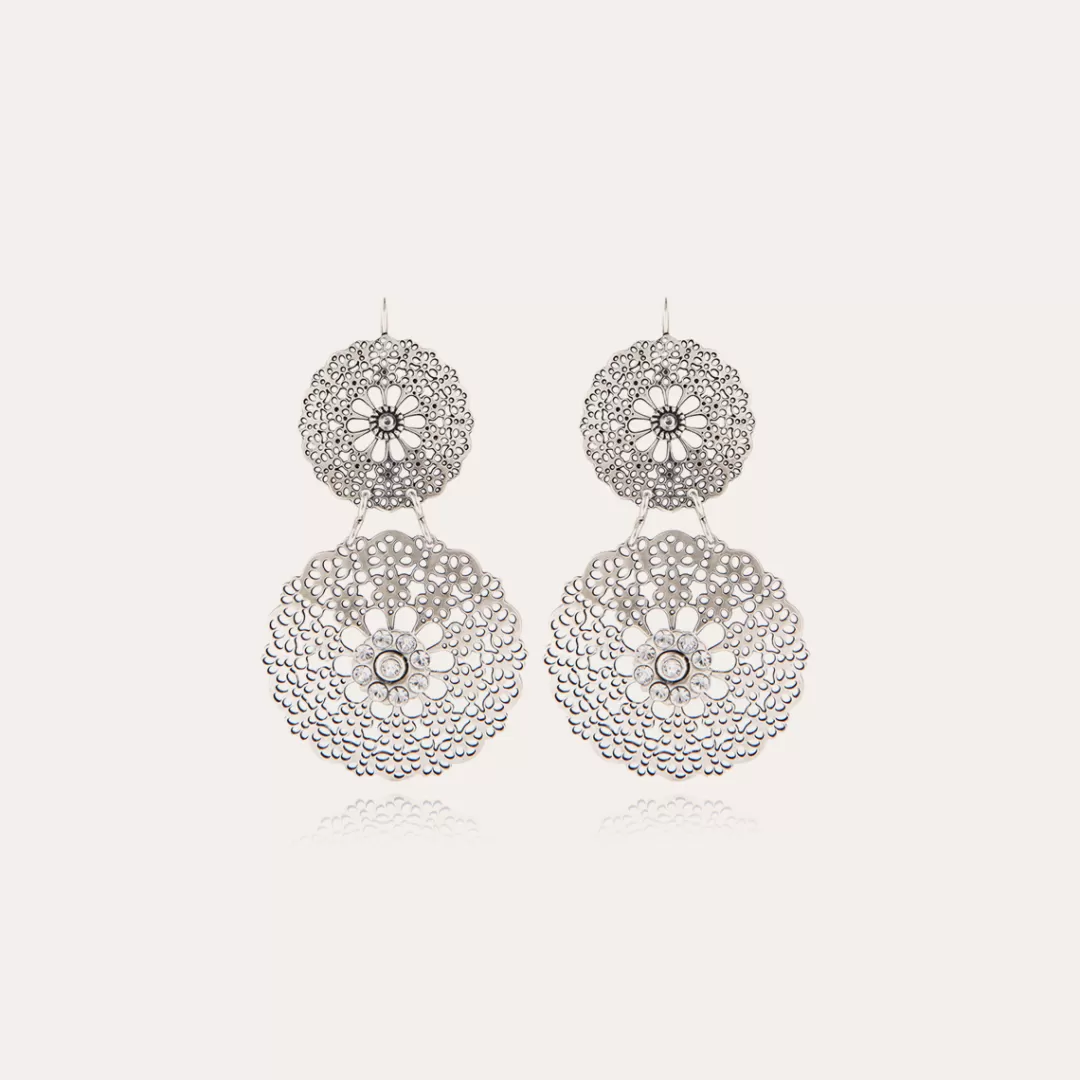 Gas Bijoux Boucles D'Oreilles Flocon Double Mini Argentees