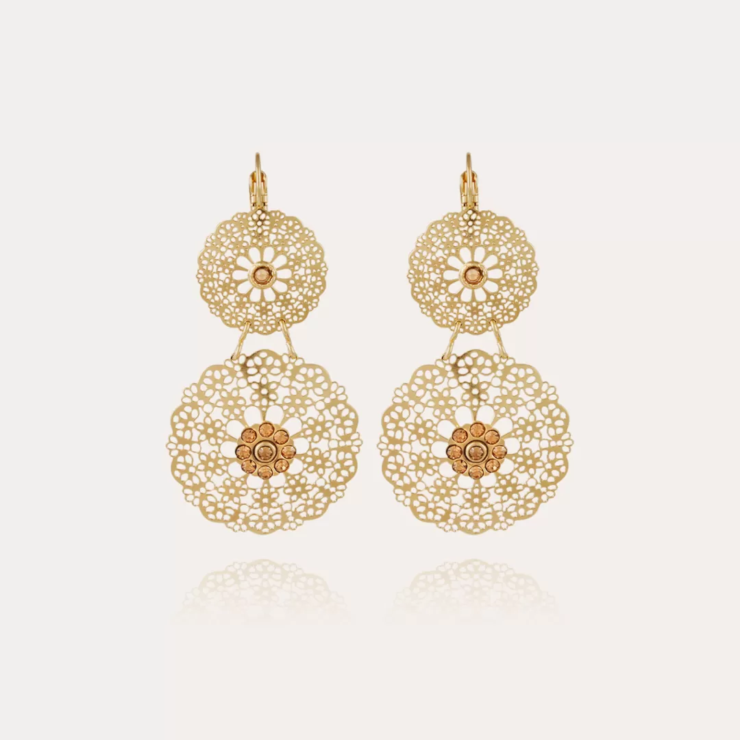 Gas Bijoux Boucles D'Oreilles Flocon Double Mini Dorees
