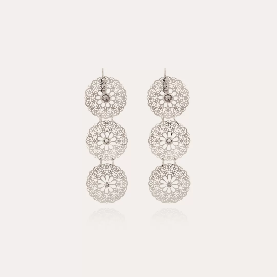 Gas Bijoux Boucles D'Oreilles Flocon Triple Mini Argentees