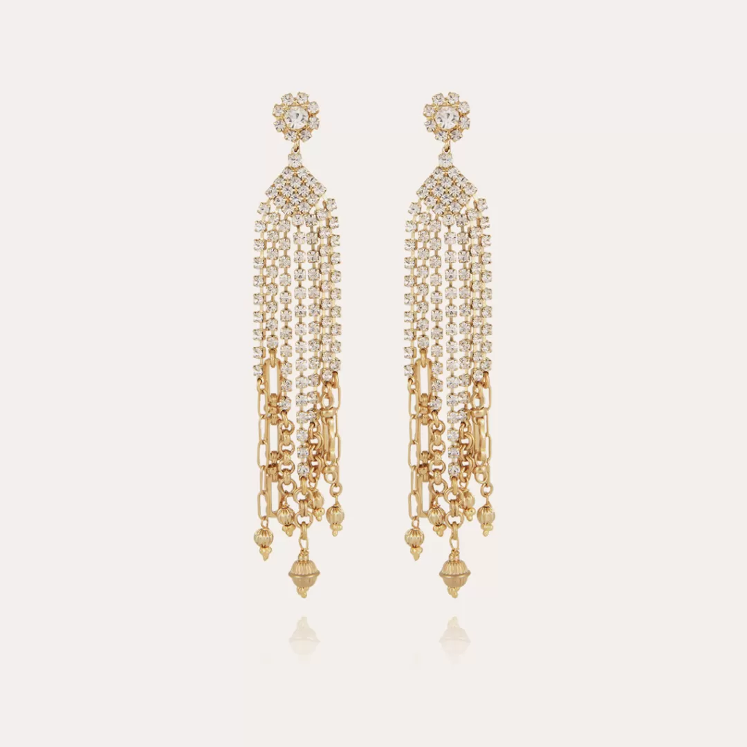 Gas Bijoux Boucles D'Oreilles Grace Strass Dorees