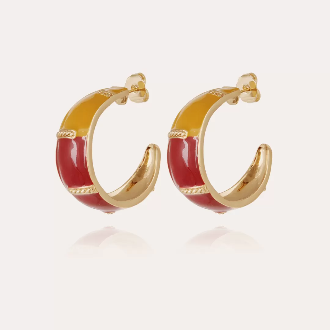 Gas Bijoux Boucles D'Oreilles Idra Email Dorees