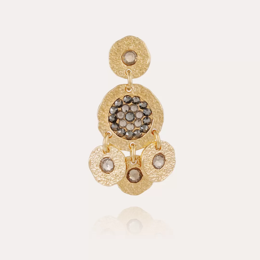 Gas Bijoux Boucles D'Oreilles Illusion Strass Dorees